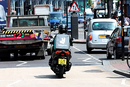 Delivery worker on the road