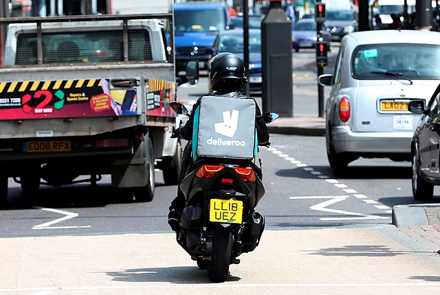 Delivery worker on the road