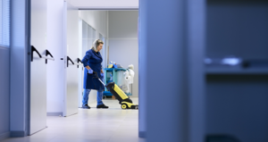 corridor cleaning lady 