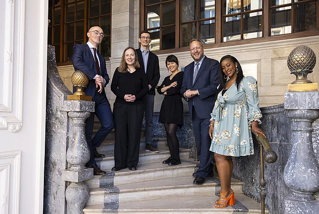 The team of Future of work in Brussels, from left to right Justin Nogarede, Inga Sabanova, Oliver Philipp, Ha-Thu Mai, Knut Dethlefsen and Nadia Aboui