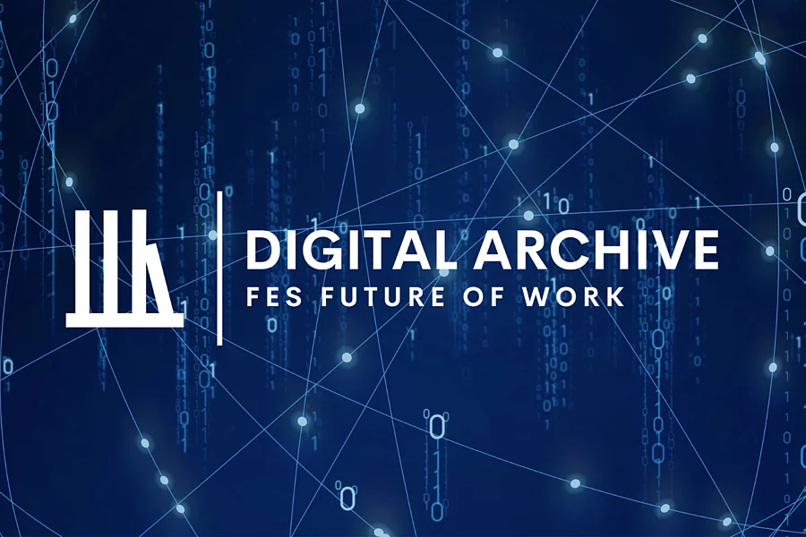 "Digital Archive" text on blue background