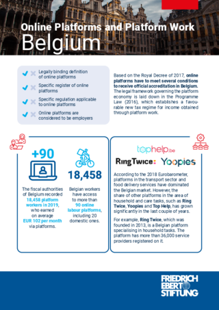 Online platforms and platform work: Belgium