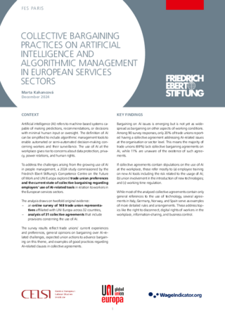 Collective bargaining practices on artificial intelligence and algorithmic management in European services sectors